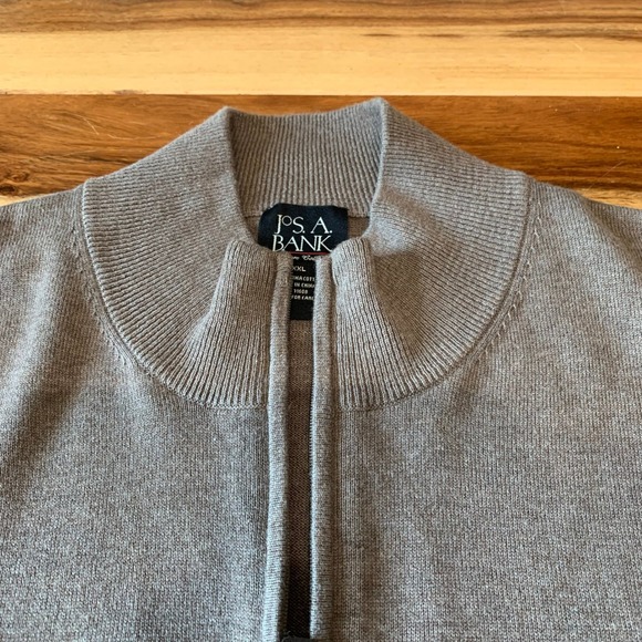 Jos A Bank Signature Collection Men's XXL Brown 100% Pima Cotton 1/4 Zip Sweater - Picture 4 of 8